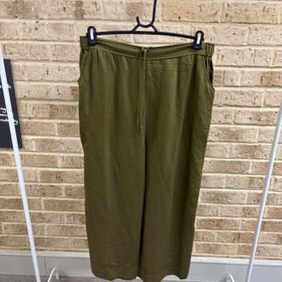 ELK Womens olive green wide leg pants Size 14 