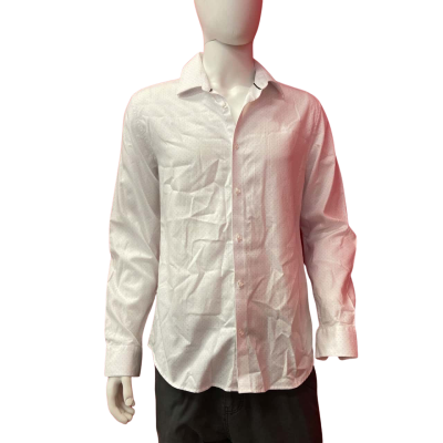 Yd. Mens  Size L White With Tiny Black Spot Cotton Shirt