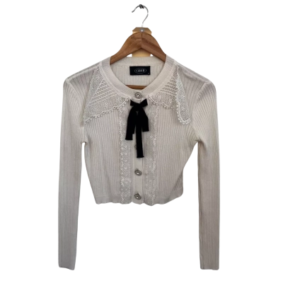 Cider Womens  Size M Cropped Top / Long Sleeve Top Black  / Off White 