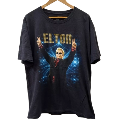 Mens Size XL Black Elton John T-Shirt