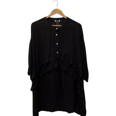 Clarity Womens  Size M Button Up oversized Top Black  