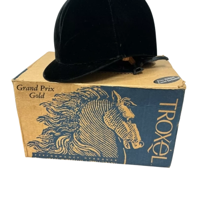 Troxel Equestrian Helmet - Grand Prix Gold - Velvet - Vintage