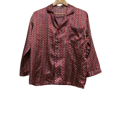 100% Silk  Mens Blue / Maroon / Pattern Pyjamas 