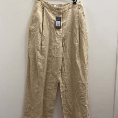 Country Road Womens  Size 14 Wide Leg Pants Beige 