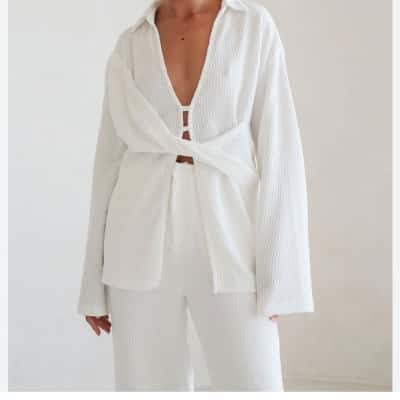 Sabo.   Tyra Twist Top.  White.   Size 12 