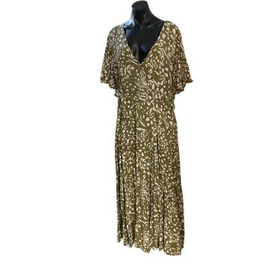 Henry Oscar  Womens  Size 16 Casual Dress Green / Pattern 