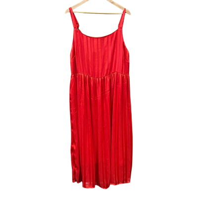 Liz Jordan Red Striped Midi Dress Size 16