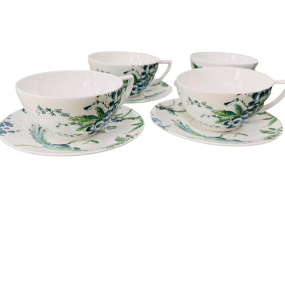 Wedgwood Jasper Conran Chinoiserie White Teacup & Saucer Set (x4) 