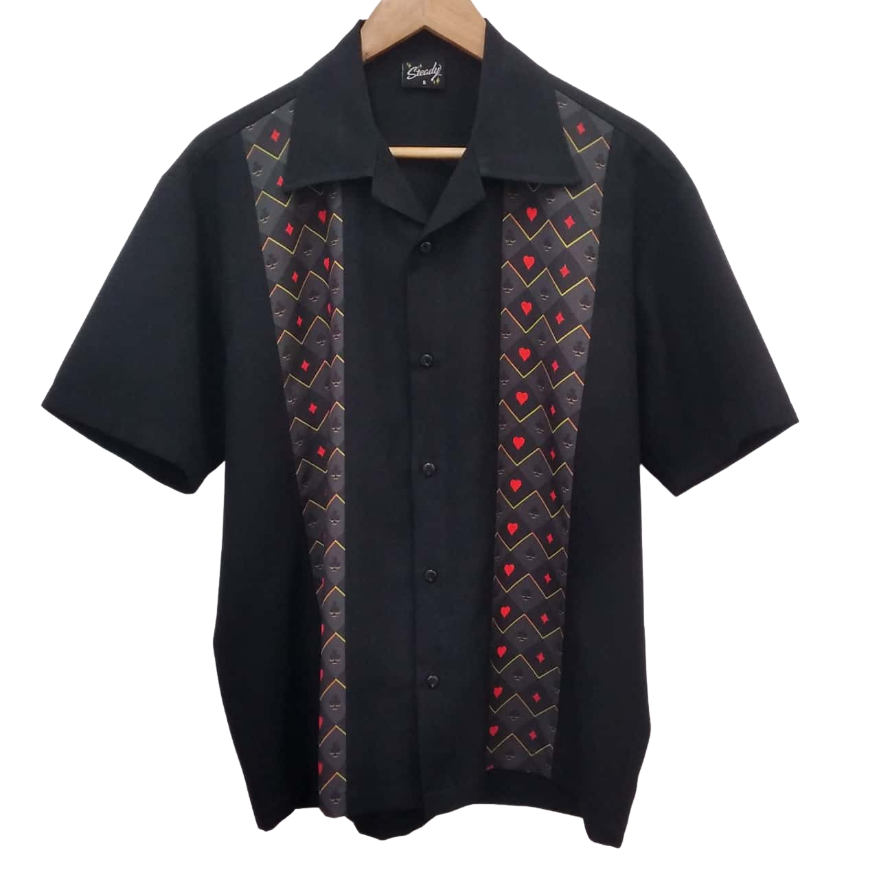 STEADY CLOTHING THE FINLEY BOWLING SHIRT IN BLACK/MINT/CREAM