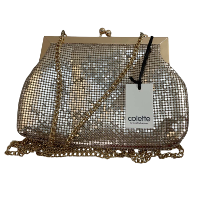 Colette Womens Chainmail Evening Bag in Rose Gold 