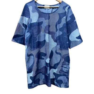 Obus Blue Abstract Patterned Dress Size 3
