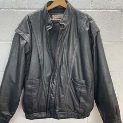  Mens Peter sheer Adelaide Size 44 Leather Jacket Black  