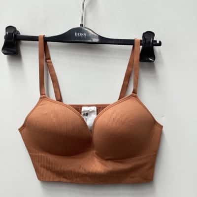 H&M Womens Bralette Brown / Gold -size 38b