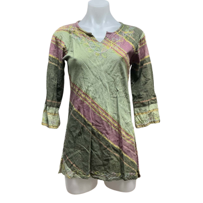 Oz Kat Clothing Byron Bay Womens 100% Cotton Size M Long Sleeve Top Multicoloured / Pattern 