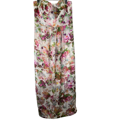 Charlie Brown Mixed Bloom Strapless Dress – Size 12 – Soft & Flowing