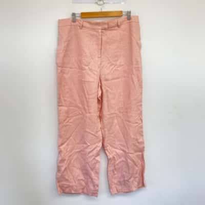 Review Blossom Pink Valerie Linen Pants  Size 16 