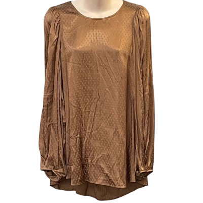 Witchery Womens Size 16 Long Sleeve Top Brown/Polka Dot