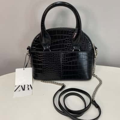 Zara Womens Small Handbag / Shoulder Bag Animal print / Black  