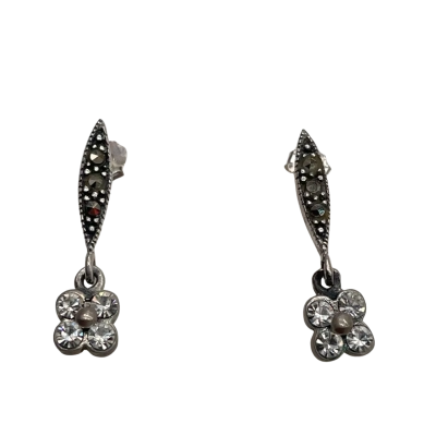 Vintage Sterling Silver Drop Earrings 