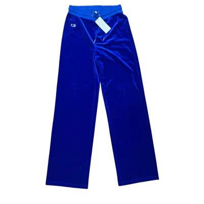 BNWT Cherry Baby the Label Blue Velour Track Pants Size M