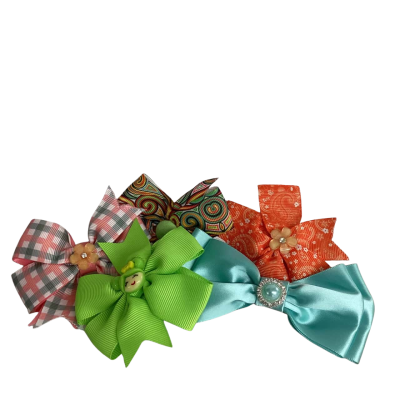 Girls Handmade Hair Bow Bundle - Quirky & Cute - 5 Pack