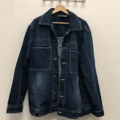 Down Impact USA Vintage Mens  Size L Denim Jacket Blue 