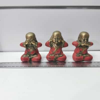 3 Wise Monkeys Figurines Brass 