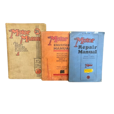 Vintage Motor Manual Books x 3 Bundle