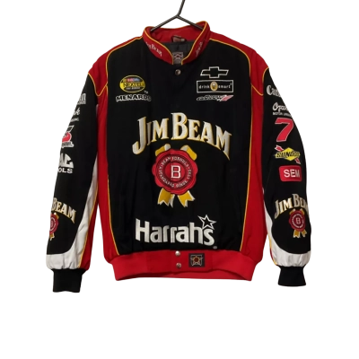 Jim Beam  Mens  Size M  Black  / Red / White  Bomber