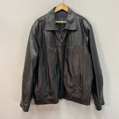 Jonathan Adams Mens  Size XXL Leather Jacket Black  