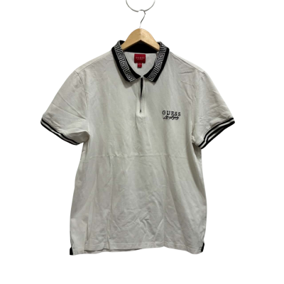 Guess Mens Size L Short Sleeve Zip-Up Polo