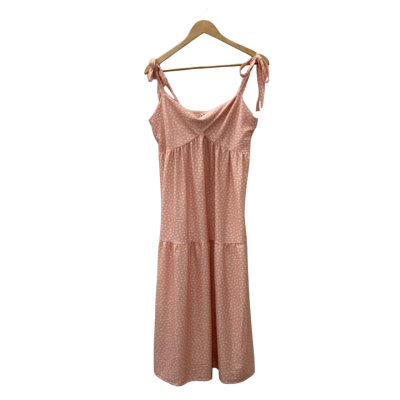 Miss Selfridge Womens  Size 16 Maxi Sleeveless Dress  Orange / White / Polka Dot