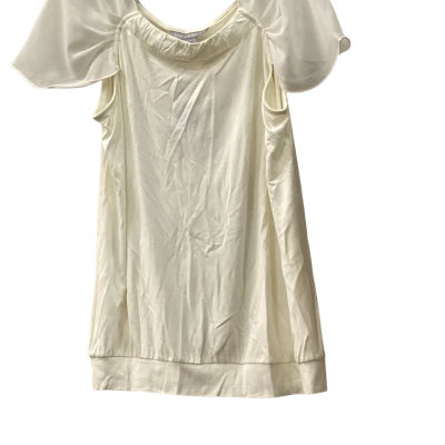 Liz Jordan Womens  Size L Short Sleeve Top Cream 