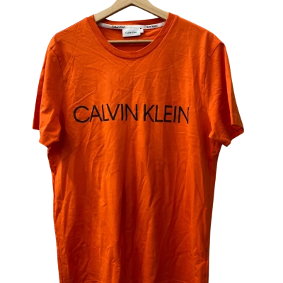 Calvin Klein Mens  Size L Short Sleeve T-shirt Orange 