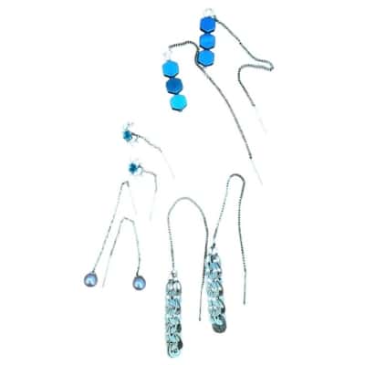 925 vintage threads earrings x 4 