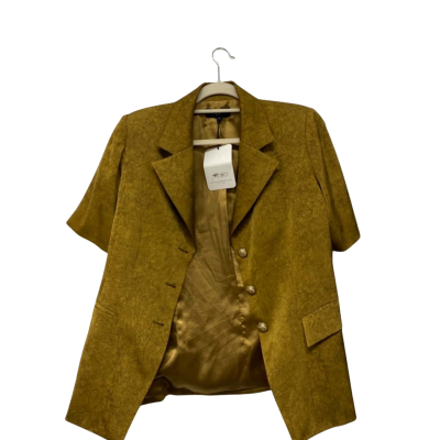  Motto Womens Gold Tailored Short Sleeve Jacket Size 10 Gold 