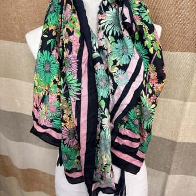 Mimco Womens  Scarf Floral blue/green