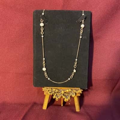 Lovisa Gold Tone Faux Pearl Station Necklace