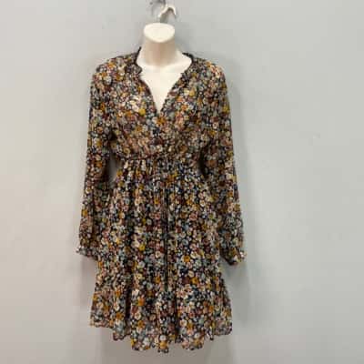 Zara Womens  Size S Mini Dress Chiffon Floral 