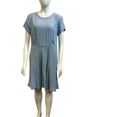 Brand New French Connection Womens Label Size 14 Short Sleeve  Mini Dress Light Blue 