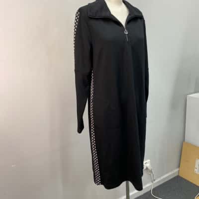 Dolcezza Womens  Size L Midi Dress Black  / Checkered 