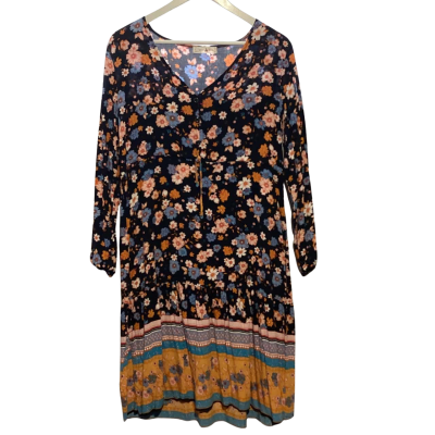 Minx & Moss Womens  Size 12 Casual Dress Multicoloured / Pattern 