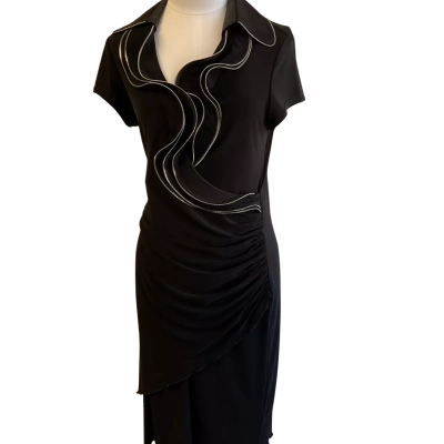 “Joseph Ribkoff” - Womens  Size 10 / 12 Black /silver - formal / evening dress