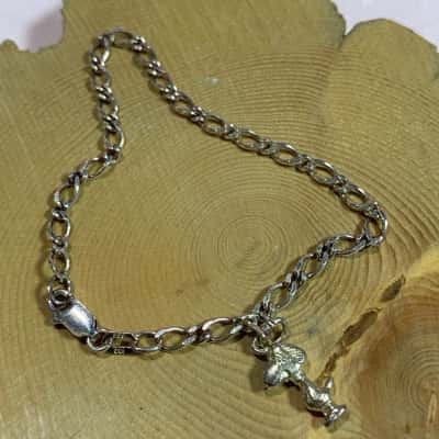  925 SILVER MARKED BRACELET WITH SNOOPY CHARM - SIZE GOOD FOR A CHILD 