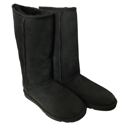 Jumbo Ugg Sheepskin Boots Womens  Size 7 Black  