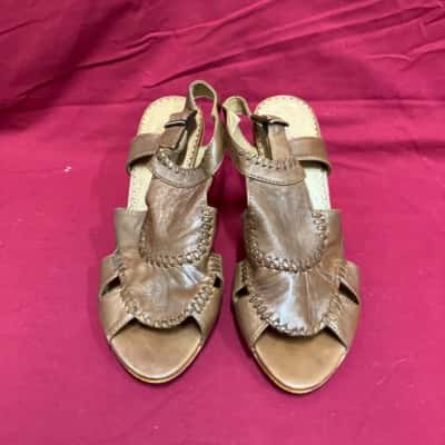 Valeria Grossi Wapa Leather Shoes Women's  Size 39 Brown 