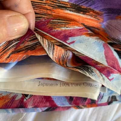 Thin Poly Cotton Fabric Colour Smears 110 cm x 3.4 m      Fab 5