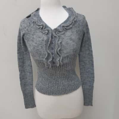 Armani Exchange Ruffled Button Up Jumper