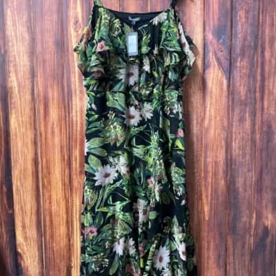 Autograph   Size 16 Maxi Dress Black  / Floral new 