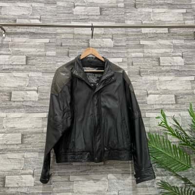 R.D Motorcycle Riders Mens  Size 40 / M Winter Jacket Black  / Green 